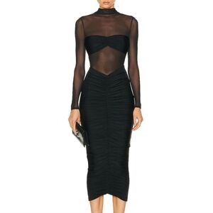 SER.O.YA Elegant Black Long Sleeve Dress